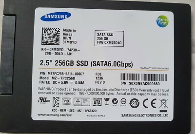Samsung MZ-7PC256D 256GB 2,5'' SATA III SSD Solid State Drive