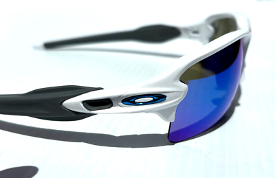 NEW Oakley FLAK 2.0 XXL Shiny White PRIZM Sapphire Blue Lens