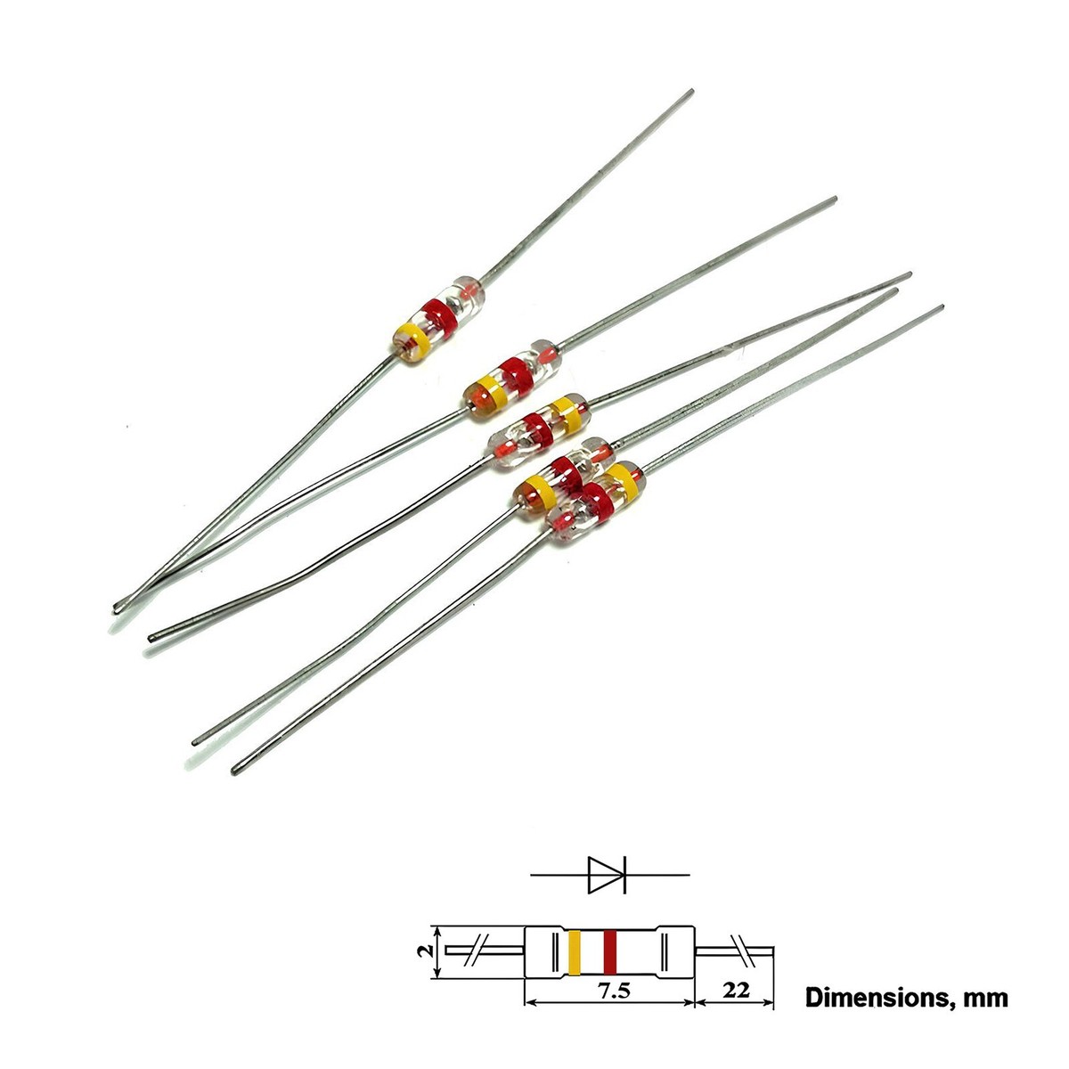 20pcs Germanium Diodes D2 / D9 Fuzz Guitar and Crystal Radio USSR