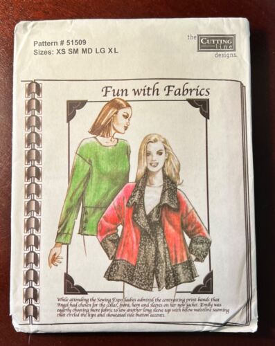 Cutting Line Designs 51509 Fun with Fabrics Jacket & Top Pattern Sz: XS-XL UNCUT - Picture 1 of 3