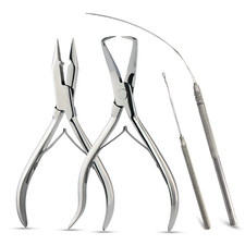 Pro Micro Beads Hair Extension Pliers Tools Kit Loop Hook Tool in Case