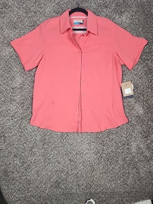Magellan Fishing Shirt Womens Sz XL Coral Mag Wick Fish Gear Short Sleeve Top