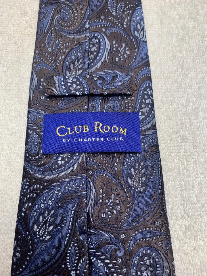 CLUB ROOM CORBATA HOMBRE MARRÓN Y AZUL 3,75 X 61 Foto 4 de 4