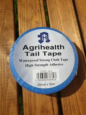 Agrihealth Tail Tape 25MM x 50M. Blue Tail Tape For Cattle. Livestock. Cows