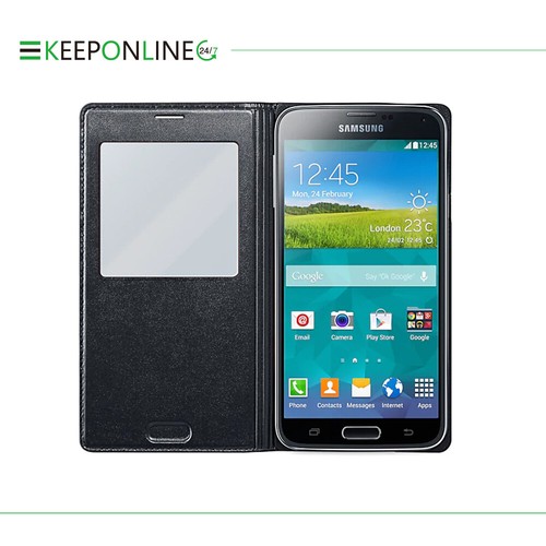 Original Samsung Official Galaxy S5 (G900) S-View Flip Cover Case NEW - Picture 5 of 22