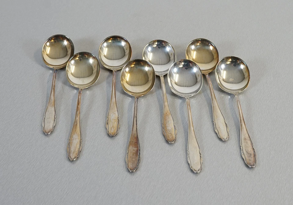 8 cucchiai WMF tappetino cucchiaino panna argentato edizione anni 90 vintage ... - Immagine 2 di 4