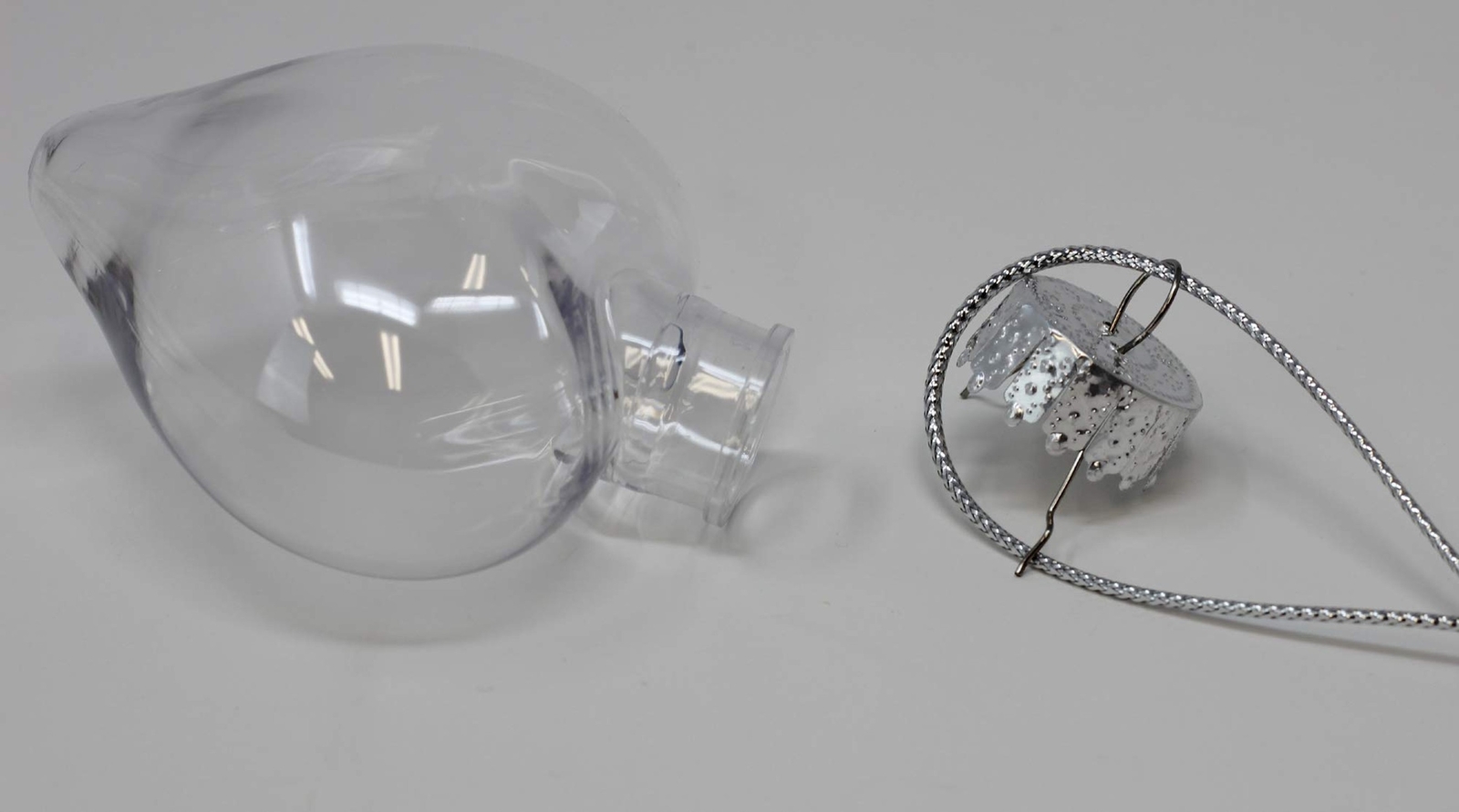 Creative Hobbies Bulk Pack of 24 - Heart Shape Clear Plastic Christmas Orname...