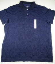 GOODFELLOW  CO Cornelian Blue Palms Rugby Polo Short Sleeve Shirt NEW Small S