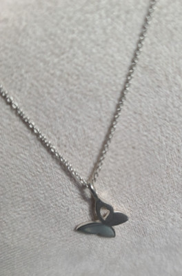 Vtg Signed EFY Adjustable 18 - 20'' Delicate Butterfly Sterling Silver Necklace