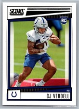 2022 Score  Football #392 CJ Verdell RC Indianapolis Colts