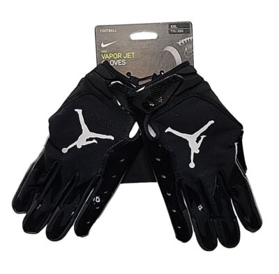 Air Jordan Football Gloves SZ 2XL Vapor Jet Black White DA1748