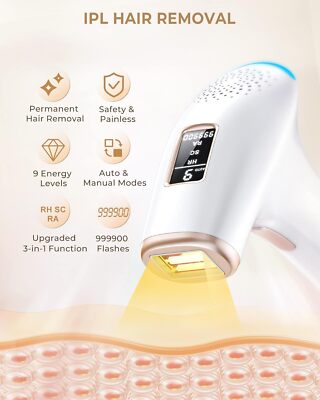 IPL Hair Removal Laser Permanent Body Epilator Painless Device 999,999 Flashes