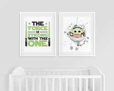 Set of 2 Star Wars Baby Yoda Nursery Prints