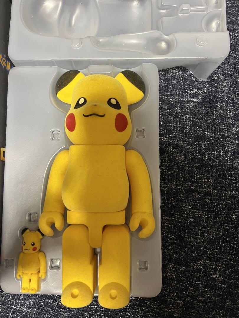 Medicom Toy Bearbrick Pikachu Flocky Figure Set 100% & 400