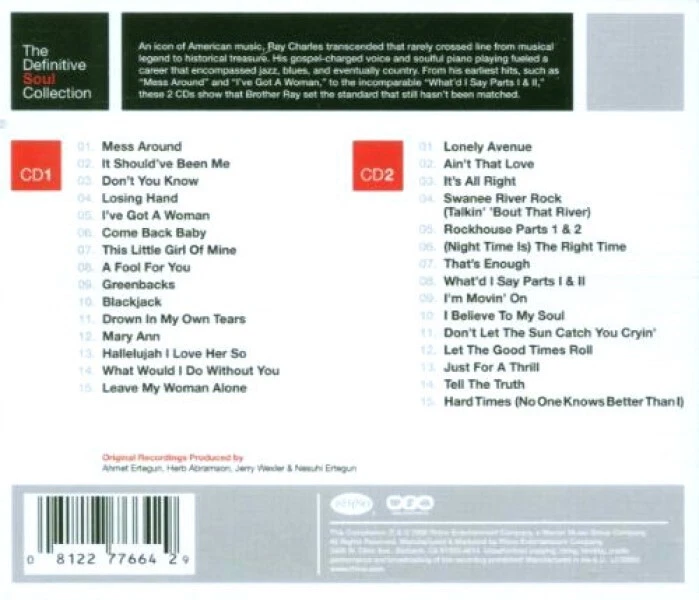 Ray Charles Definitive Soul Collection 2-CD NEW SEALED What'd I Say/Mess Around+ - Image 2 of 3