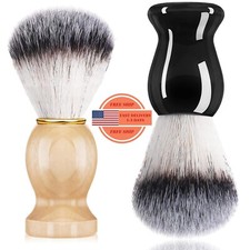 Paquete de 2 brochas de afeitar para hombre, jab n de pelo sint tico y crema de