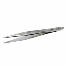 Aven 18483 Medium Sharp Serrated Tweezer, Stainless Steel, 3"