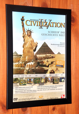 2005 Sid Meier's Civilization IV 4 PC macOS Rare Small Poster / Ad Page Framed