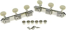 KAISH Nickel W/Aged White 3 per Side 3X3 on a Plate Vintage Guitar Tuning Keys