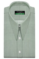 Sartorial Classic Sharp Spear Collar Green Pinstripes Men's Retro Style Shirt