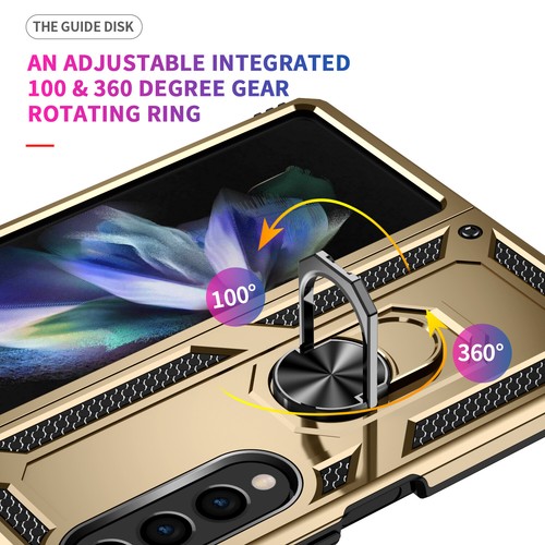 Heavy Duty Shockproof Case For Samsung Galaxy Z Fold 6/5/4/3 Metal Ring Stand - Picture 46 of 88