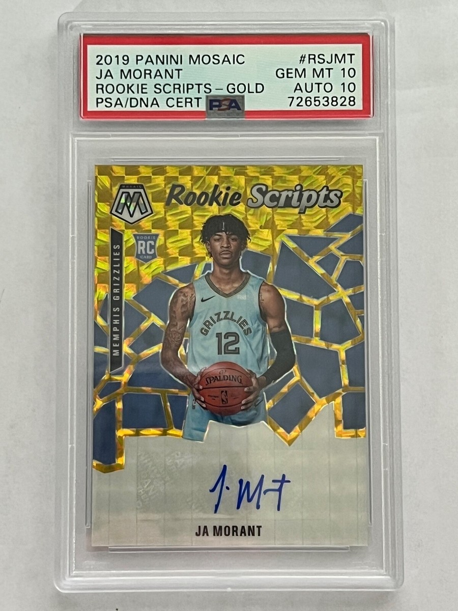 2019 Panini Mosaic Ja Morant Rookie Scripts Gold Auto /25 2019 Panini Mosaic Ja Morant Rookie Scripts Gold Auto /25