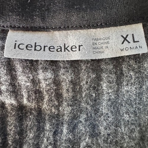 Icebreaker Womens Merino Wool Blend Descender Full Zip Jacket XL Heather Black - Picture 3 of 12
