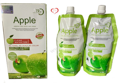 Original Mokeru Apple Hair Dye Cream for Men and Women  500ml A & B Black