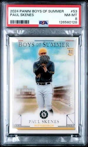 2024 PANINI BOYS OF SUMMER #53 PAUL SKENES ROOKIE RC /275 PSA 8