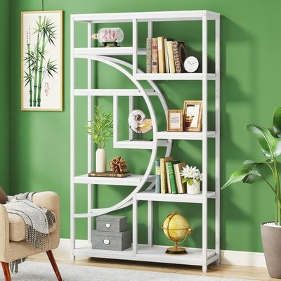 Shelf Book Storage Cabinet Half-moon Silhouette Design