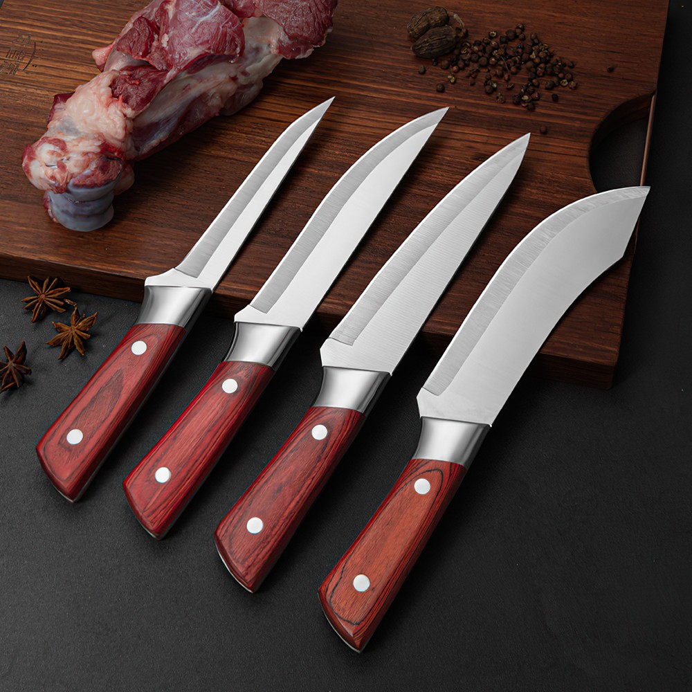 4-tlg Küchenmesser Set Edelstahl Profi Messer Set mit Kochmesser Allzweckmesser