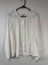 A New Day Cream Long Sleeve Blouse Medium NWT