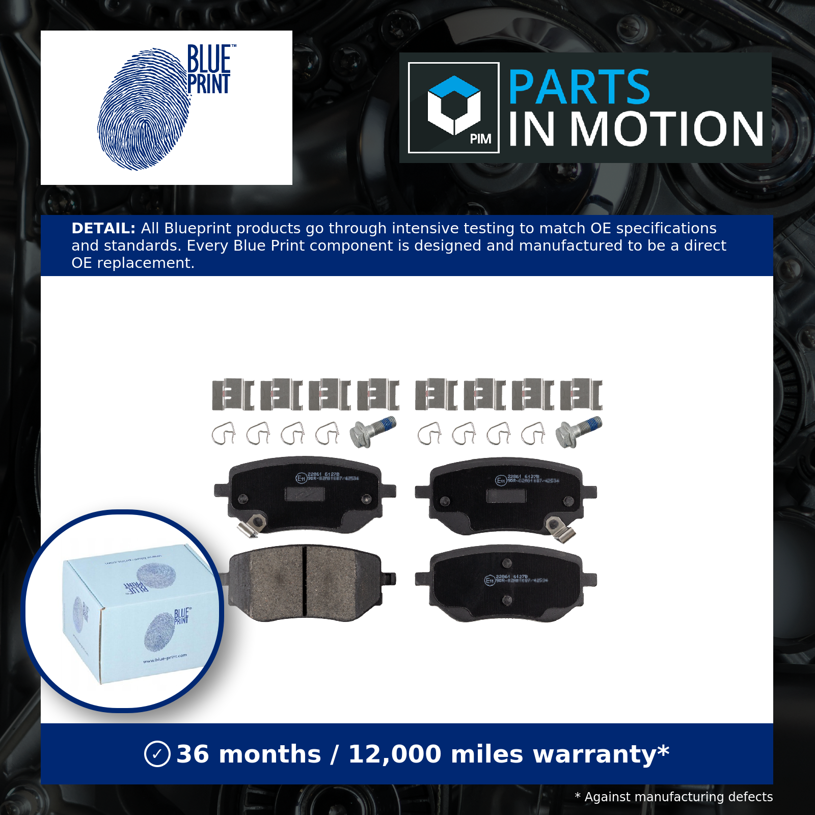 Blue Print Brake Pad Set - ADU174242 - Image 3