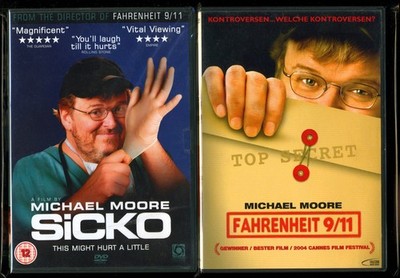 Michael MOORE 3 DVDs FAHRENHEIT 9/11 (2-DVD) + SICKO (DVD) SEHR GUT 
