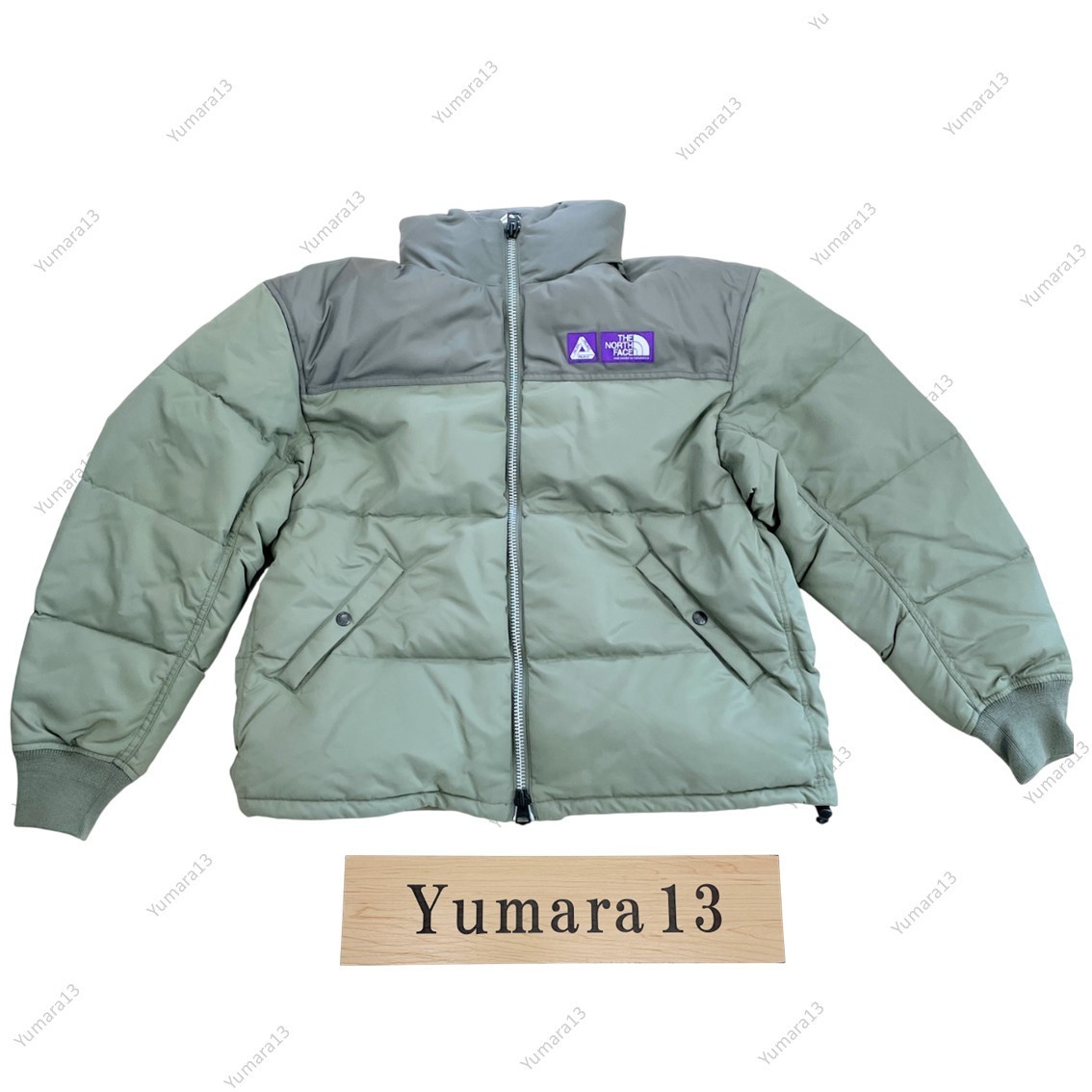 Authentic PALACE x The North Face Sage Green Down Jacket image 4