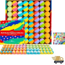 64 Pack Natural Bath Bombs Bulk Set 8 Scents, Organic Ingredients, Long-Las...