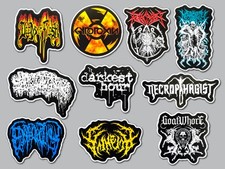 Death Metal Sticker Lot 10 Pack Set 10 Goat Whore Darkest Hour Slam Black