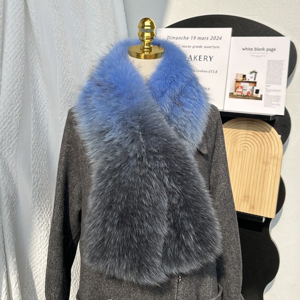 Women Real Fox Fur Scarf Warm Collar Neckerchief Winter Scarves Wrap Long Stole