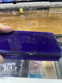 Nintendo 3DS Midnight Purple Portable Gaming Console See Pics SD CARD SLOT BROKE
