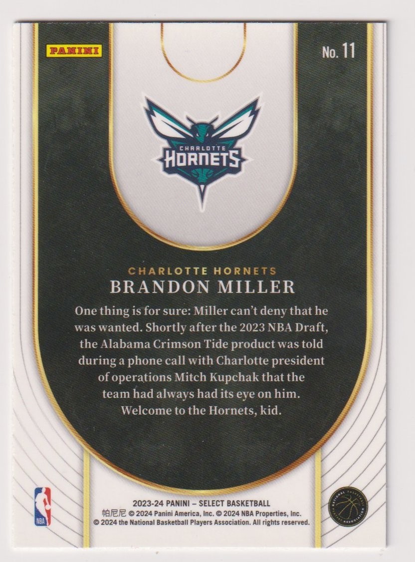 2023-24 Donruss Optic Neon Icon Brandon Miller #11 RC | eBay