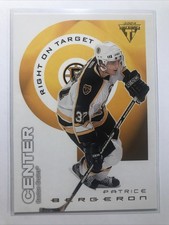 Patrice Bergeron 2003-04 Titanium #2 “RIGHT ON TARGET” Insert SSP BRUINS RARE