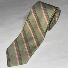 Polo Ralph Lauren Neck Tie Mens Silk Blend Green Multicolor Striped 3" 55" VTG