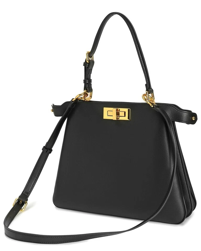 Tiffany & Fred Paris Structured Leather Top-Handle Satchel Women's Black - Image 2 of 3