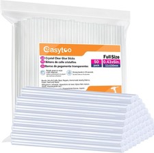 Crystal Clear Full Size Hot Glue Gun Sticks, 50 Pack, 0.43x6 Inches, Compatible 0.27 per gallon
