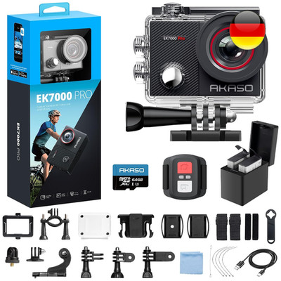 AKASO EK7000 Pro 4K Actionkamera mit 64GB Speicherk