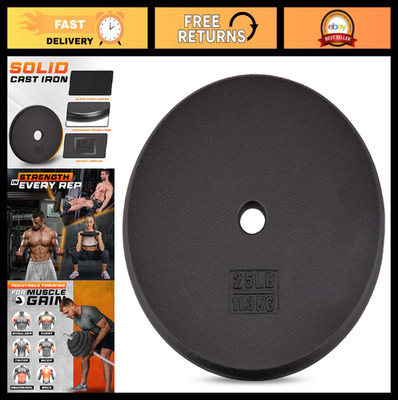 Standard Cast Iron Weight Plates 1-Inch Barbell Weights 5-50 LB for Strength Tra