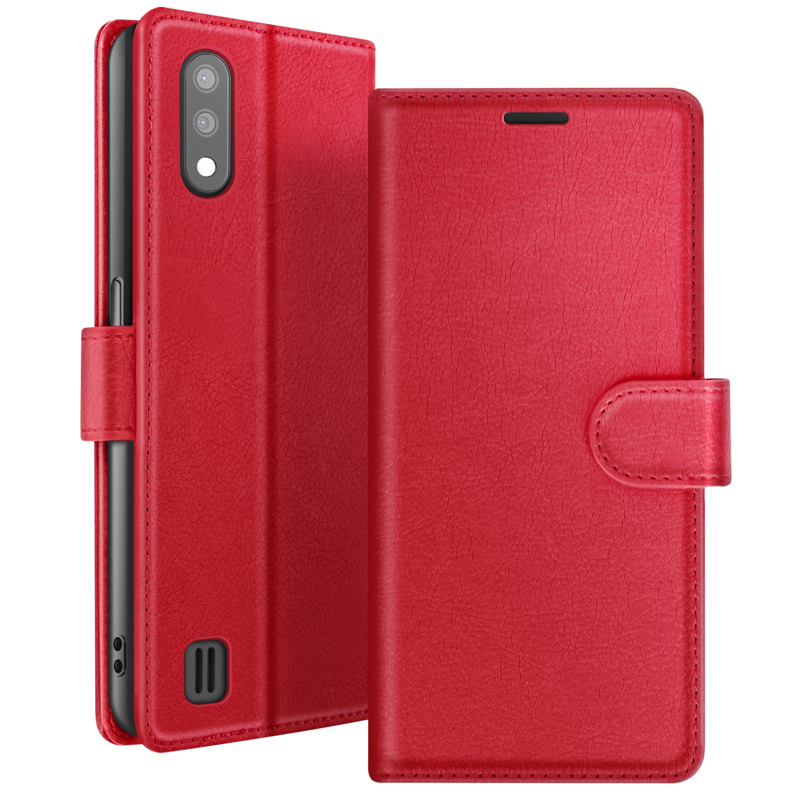 Étui Portefeuille pour Galaxy A01 Antichoc Coque Support Magnétique Rose