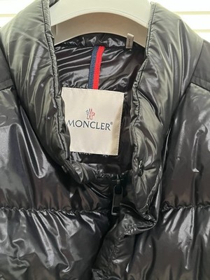 Moncler Longue Saison Black Down Puffer Jacket Men's Size 6 Logo Accents