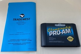 Championship Pro-Am (Sega Genesis, 1992) Complete in Box With Manual + Hang Tab