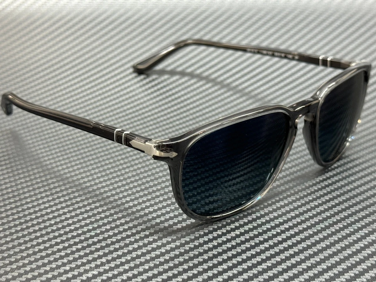 PERSOL PO3019S 1196S3 Transparent Grey Blue Polarized 55 mm Sunglasses
